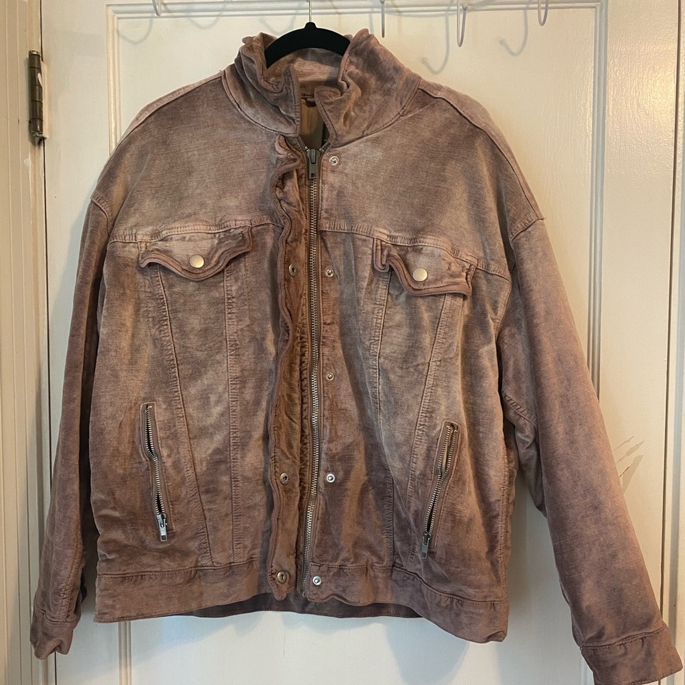 Free People pink suede jacket